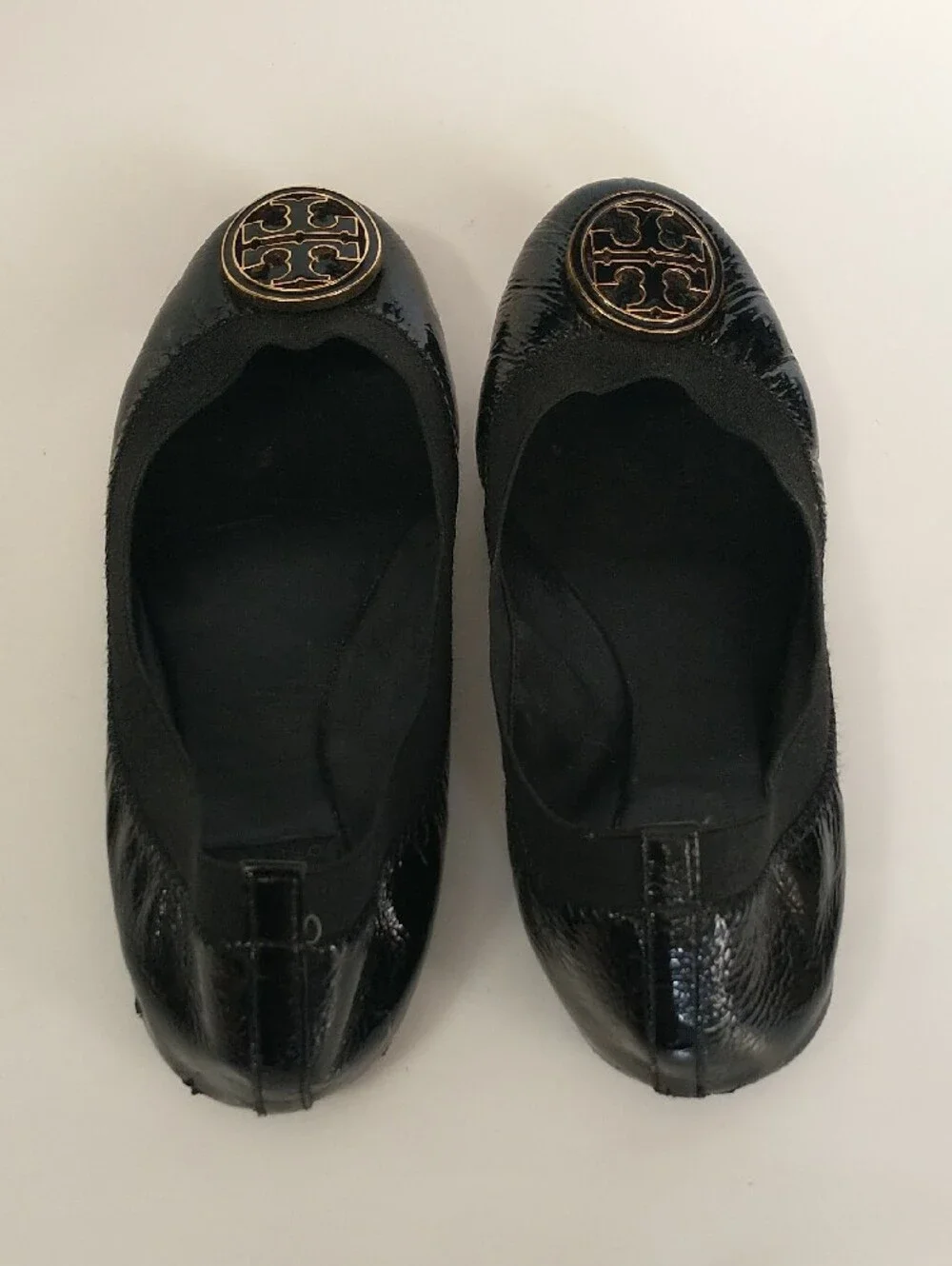 Tory Burch Women’s Black Patent Leather Logo Ballet Flats. SIZE 6.5